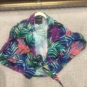 Multicolor Tropical Print Women's Top
